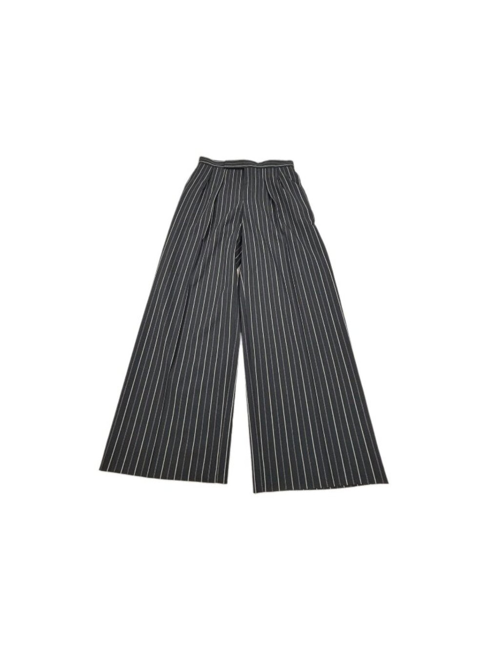 Ralph Lauren Purple Label Collection Striped Wool Pants Womens 4 Black Wide-Leg